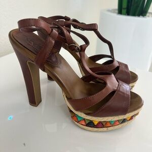 Unlisted by Kenneth Cole Brown Heels with Colorful Platform